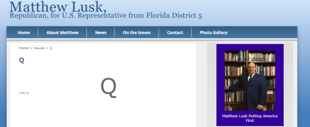 Matthew Lusk QAnon campaign site